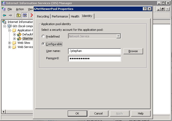 Intergraph Netviewer application pool